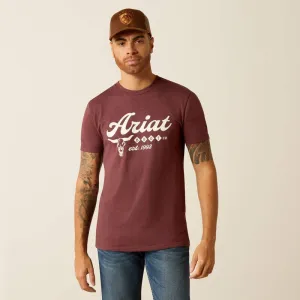 10052504 MNS Ariat Est Boot Co. Tee Maroon Heather