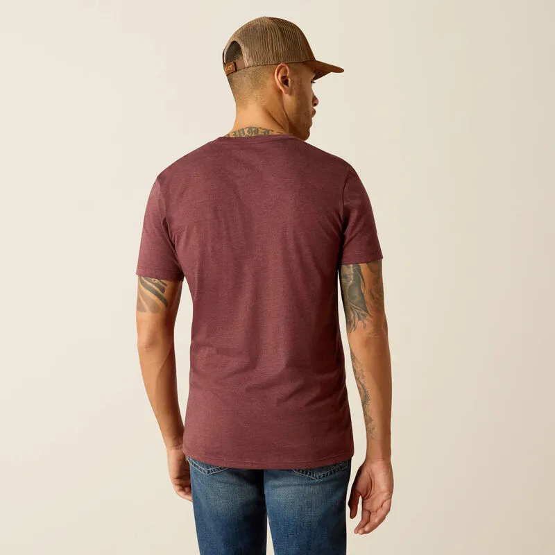 10052504 MNS Ariat Est Boot Co. Tee Maroon Heather