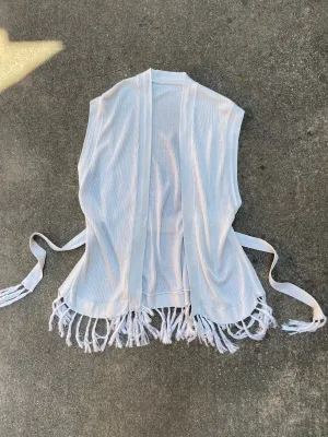 1910s/20s Silk Knit Fringe Cardigan Vest