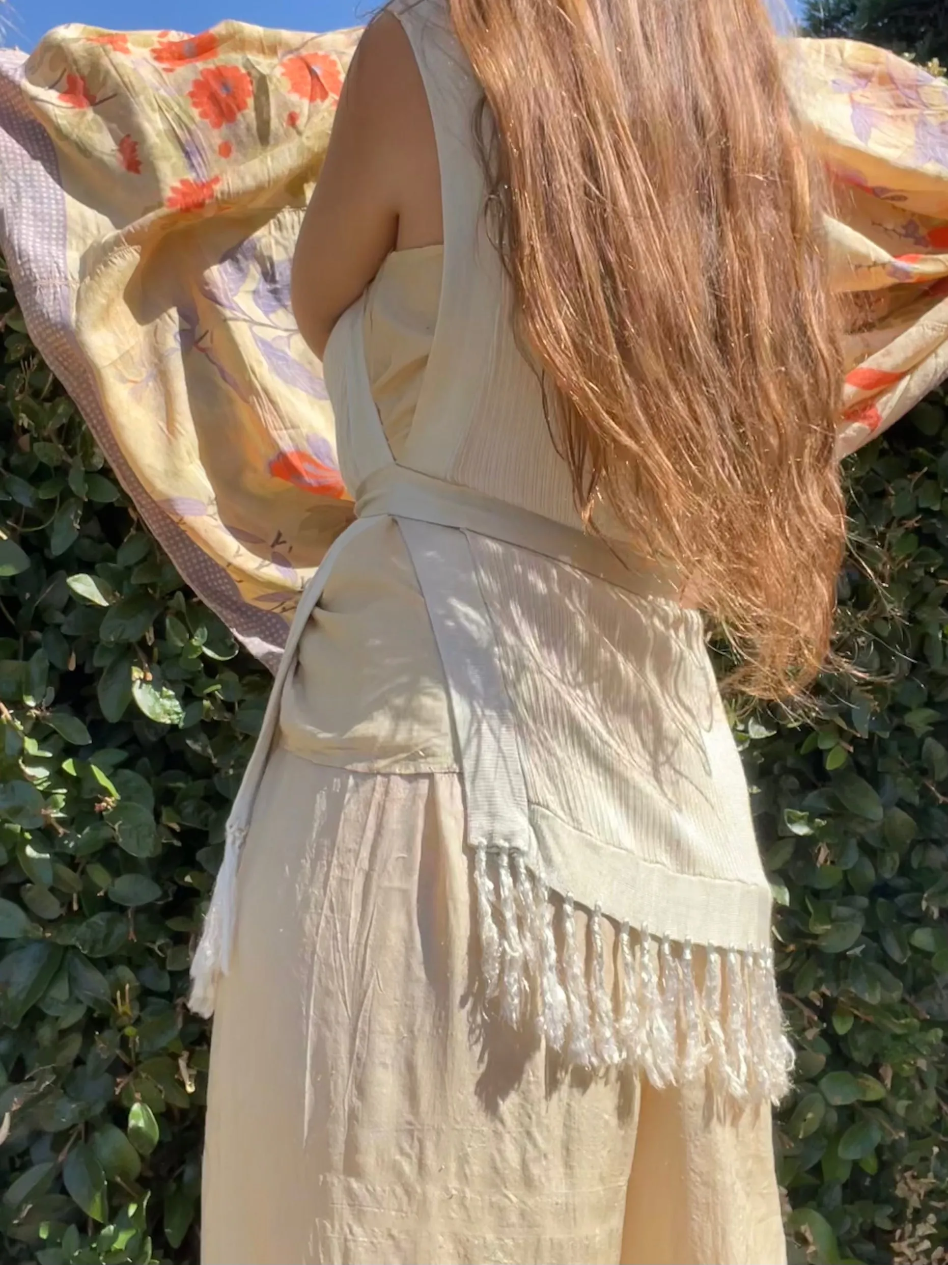 1910s/20s Silk Knit Fringe Cardigan Vest