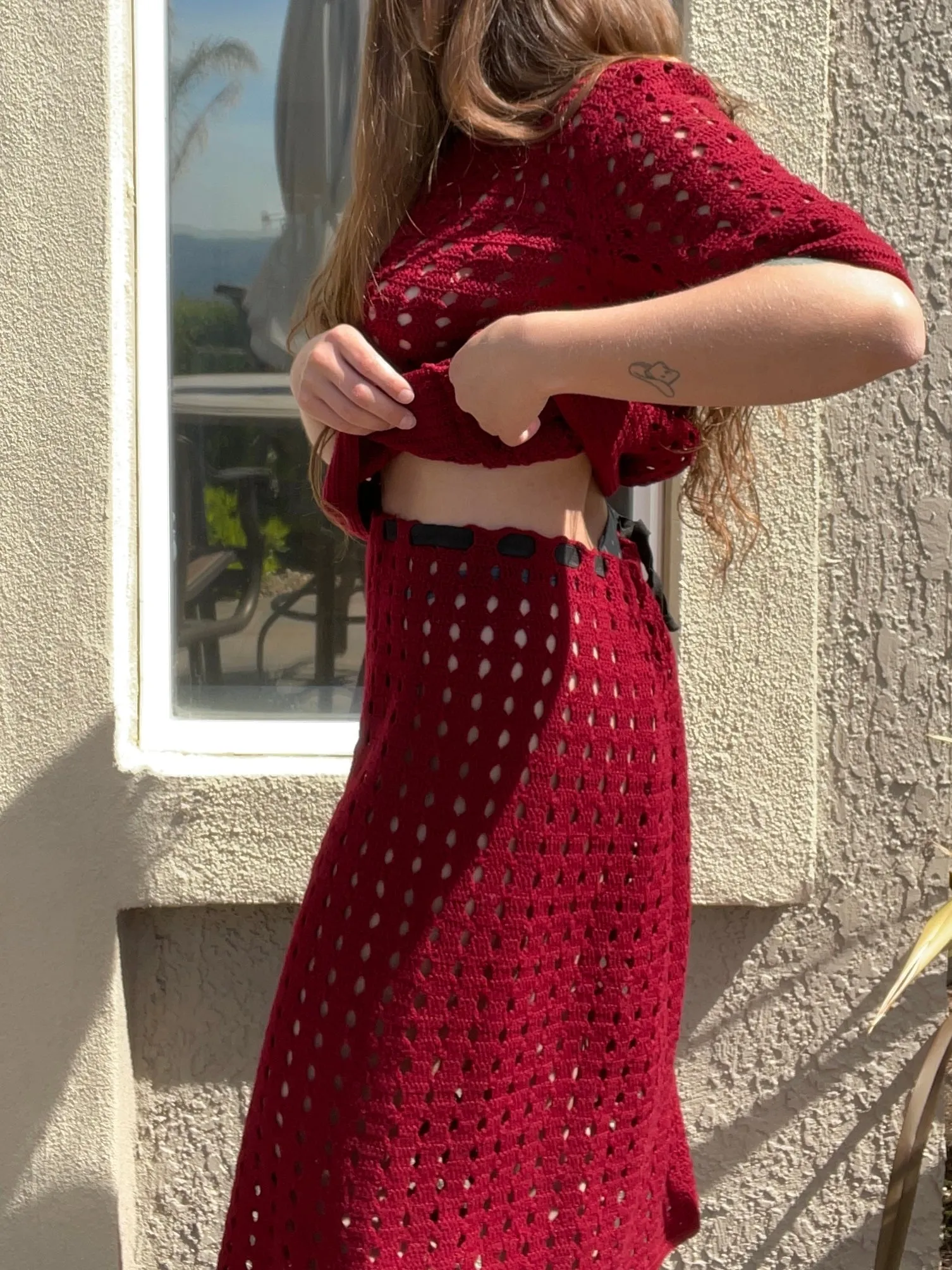 1930s Cochet Knit Two Piece Set