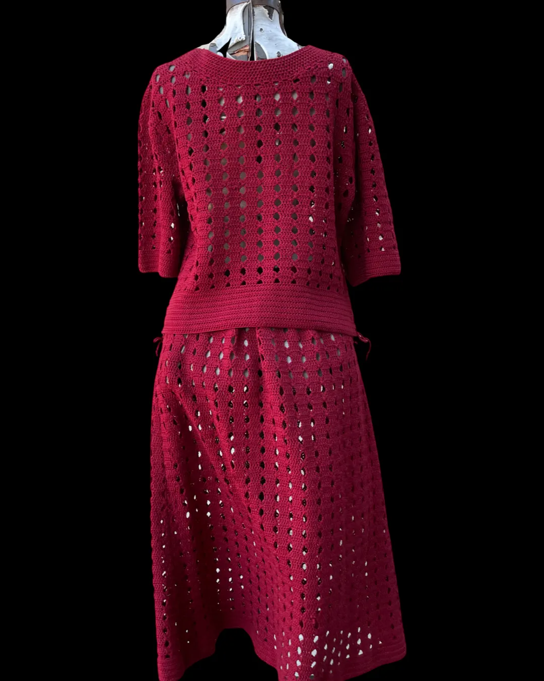 1930s Cochet Knit Two Piece Set