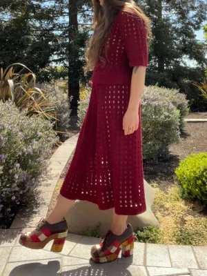 1930s Cochet Knit Two Piece Set
