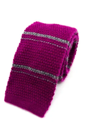 $195 OVADIA & SONS - CASHMERE Blend Knit Pink Stripe - Tie