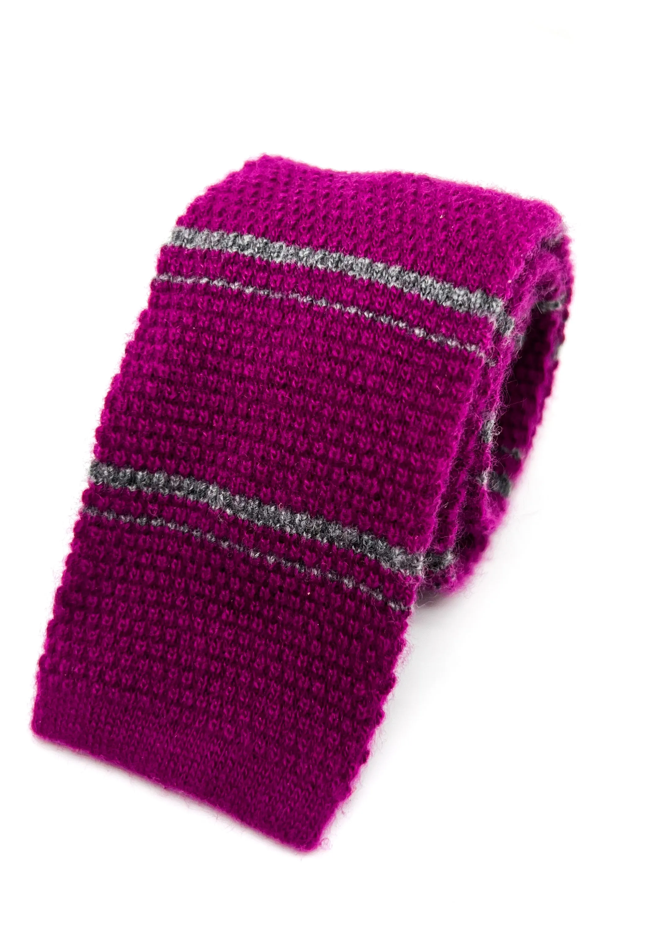 $195 OVADIA & SONS - CASHMERE Blend Knit Pink Stripe - Tie