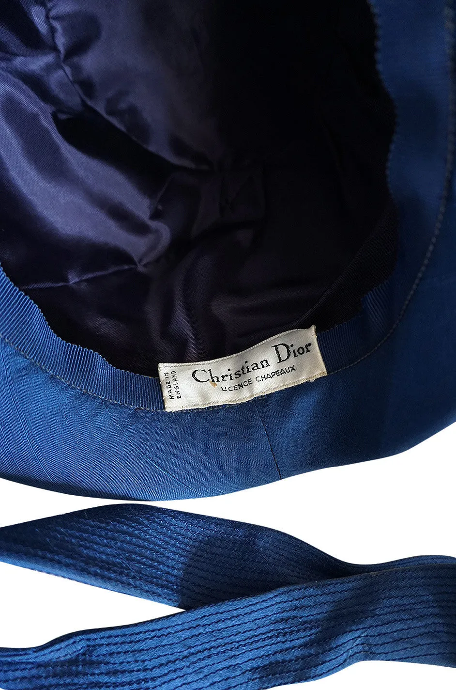 1960s Mod Wired Bubble Blue Silk Christian Dior Hat