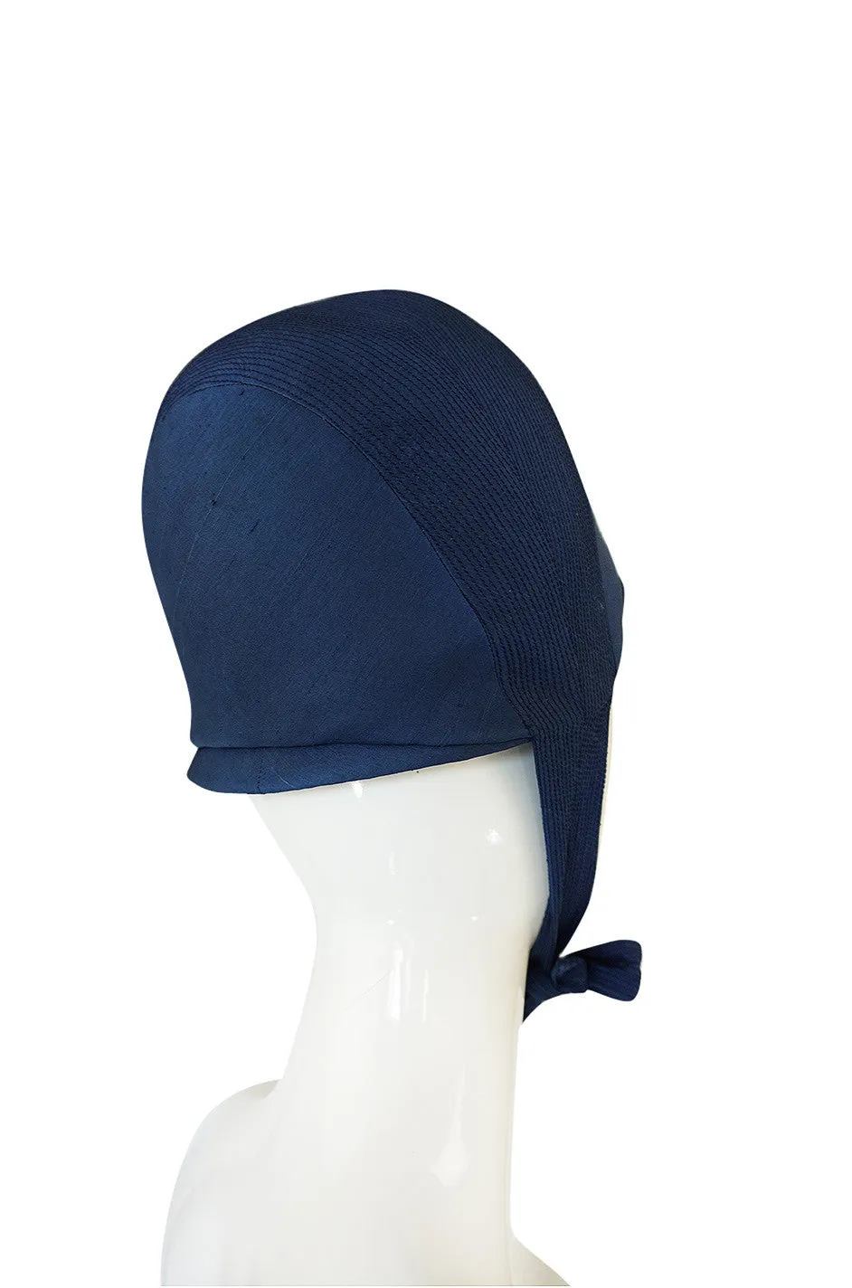 1960s Mod Wired Bubble Blue Silk Christian Dior Hat