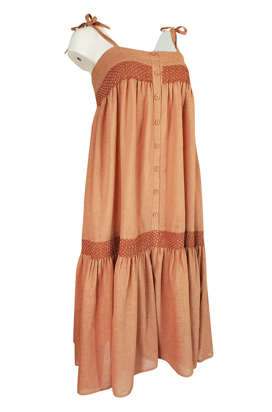 1960s Wallis Smock Finish Tented Loose & Easy Summer Dress