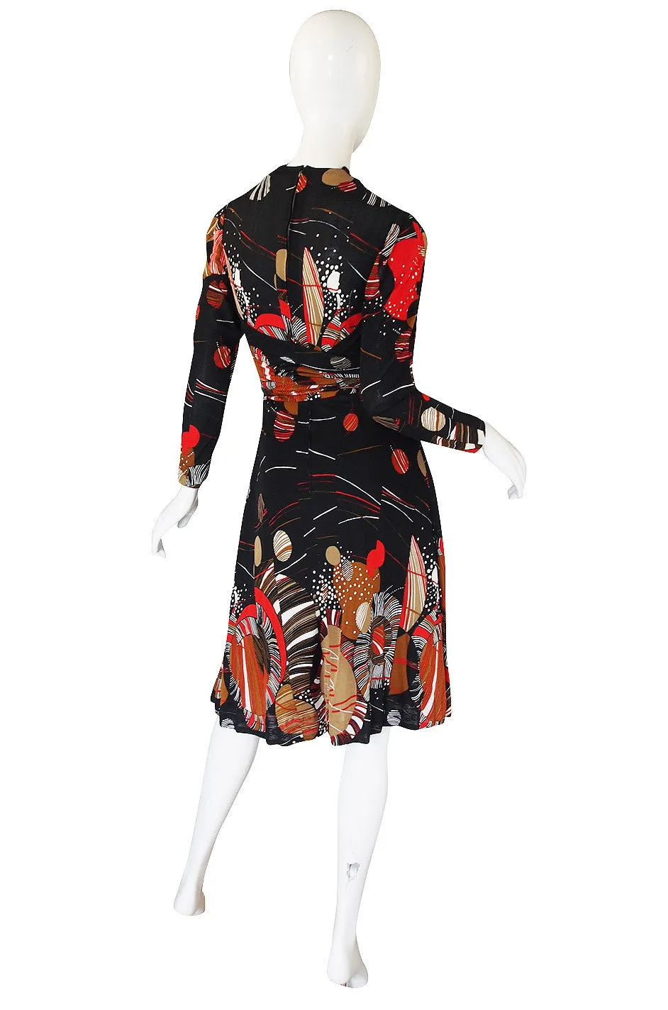 1970s J. Tiktiner Printed Jersey Dress