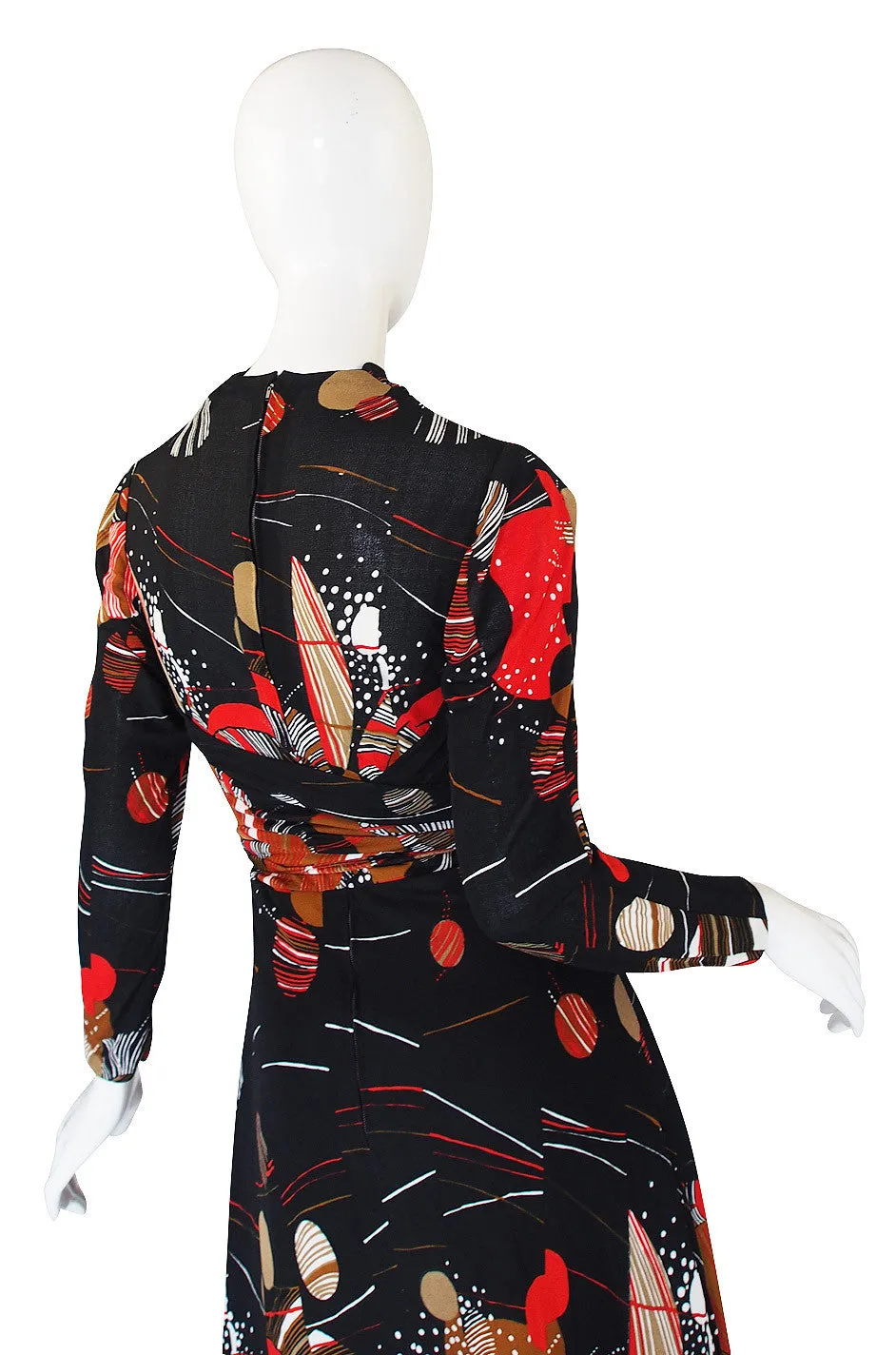 1970s J. Tiktiner Printed Jersey Dress