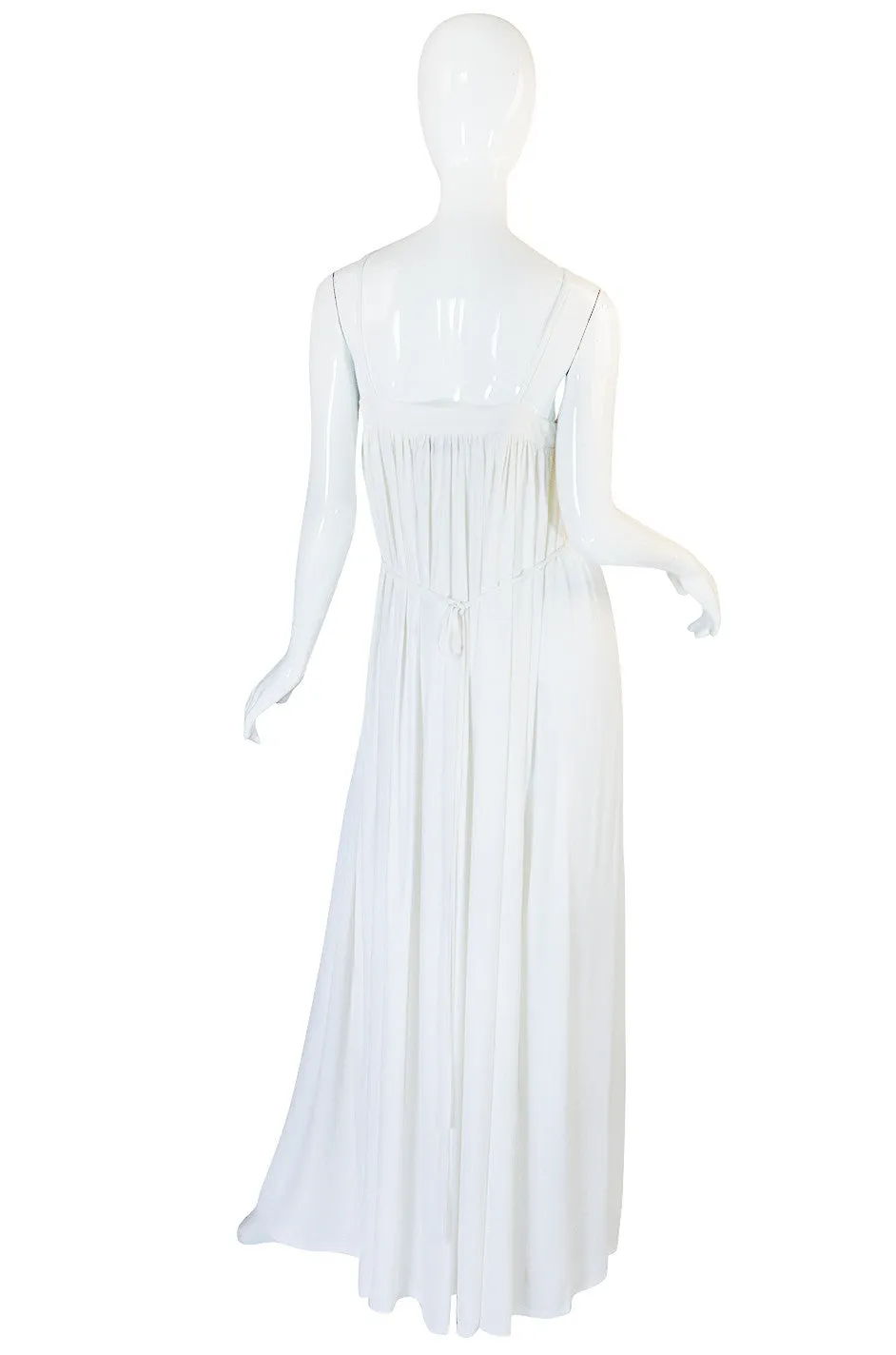 1970s Ossie Clark Attr Quorum White Jersey Dress