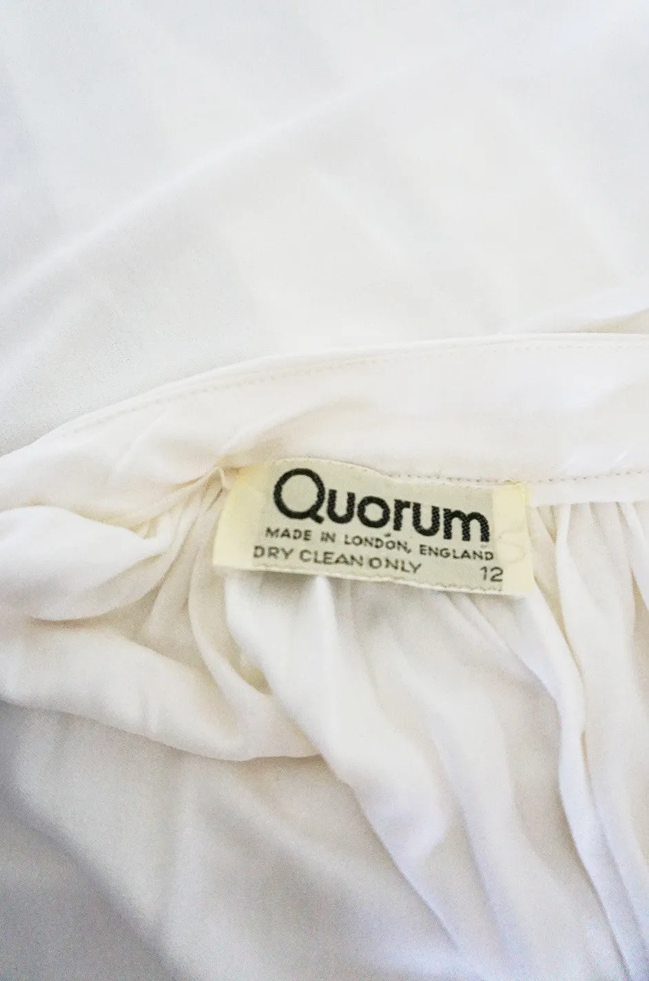 1970s Ossie Clark Attr Quorum White Jersey Dress