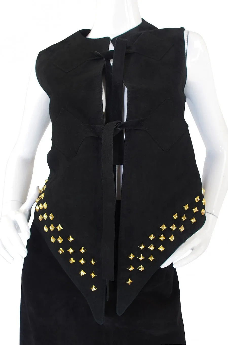 1970s Pierre Cardin Suede Vest & Skirt