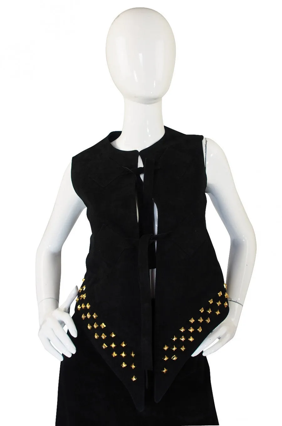 1970s Pierre Cardin Suede Vest & Skirt