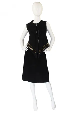 1970s Pierre Cardin Suede Vest & Skirt