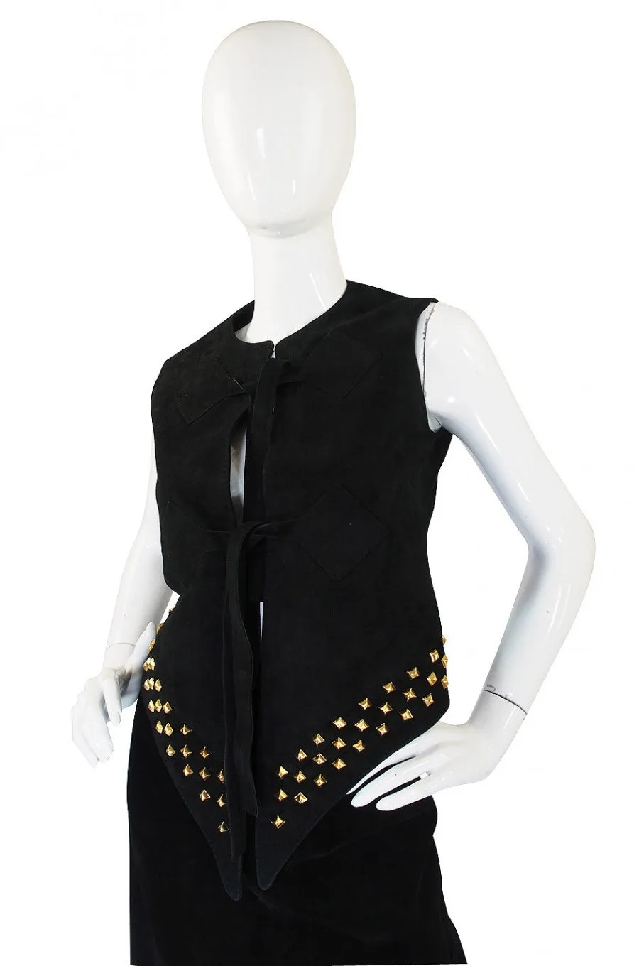 1970s Pierre Cardin Suede Vest & Skirt