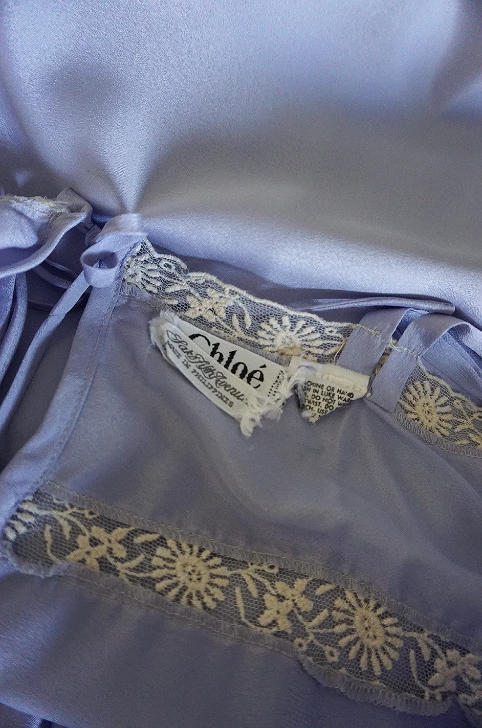 1970s Silk & Lace Chloe Lingerie Set