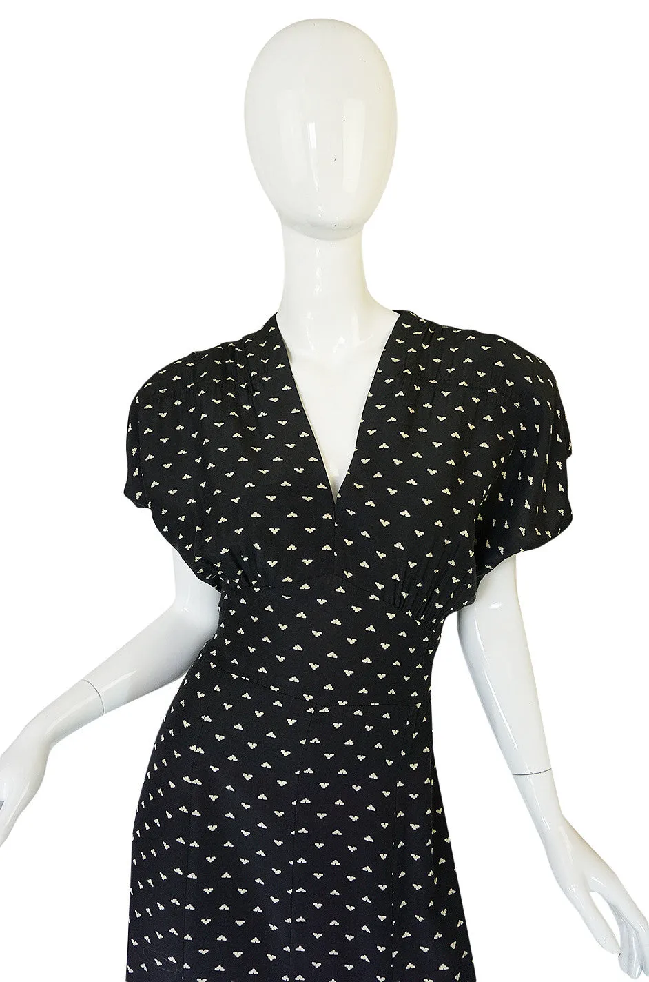 1980s Norma Kamali Black & White Full Skirted Dress