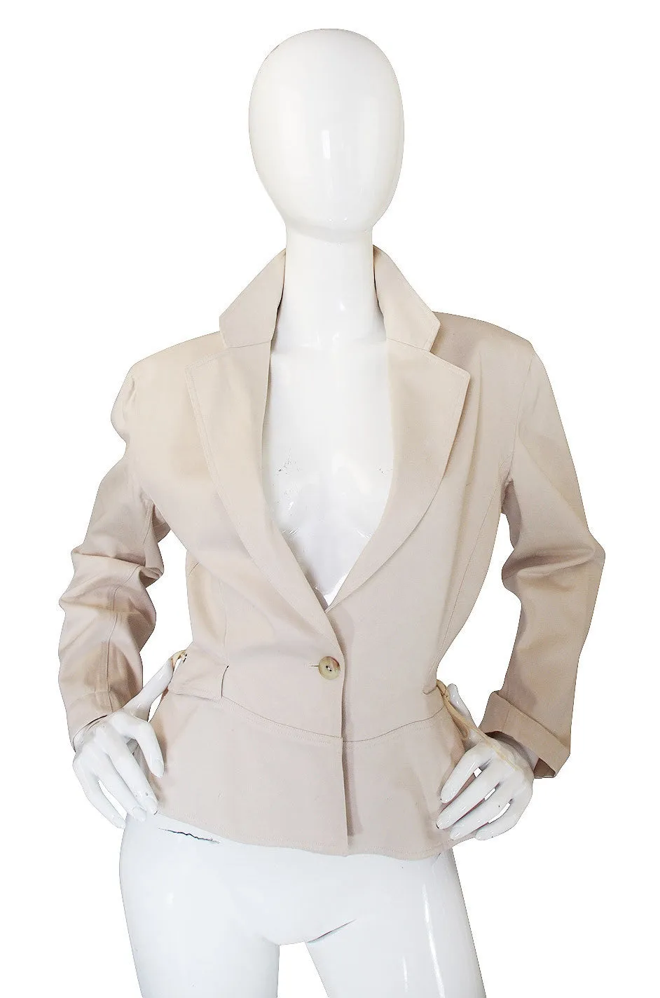 1990s Azzedine Alaia Side Corset Tied "Safari" Jacket