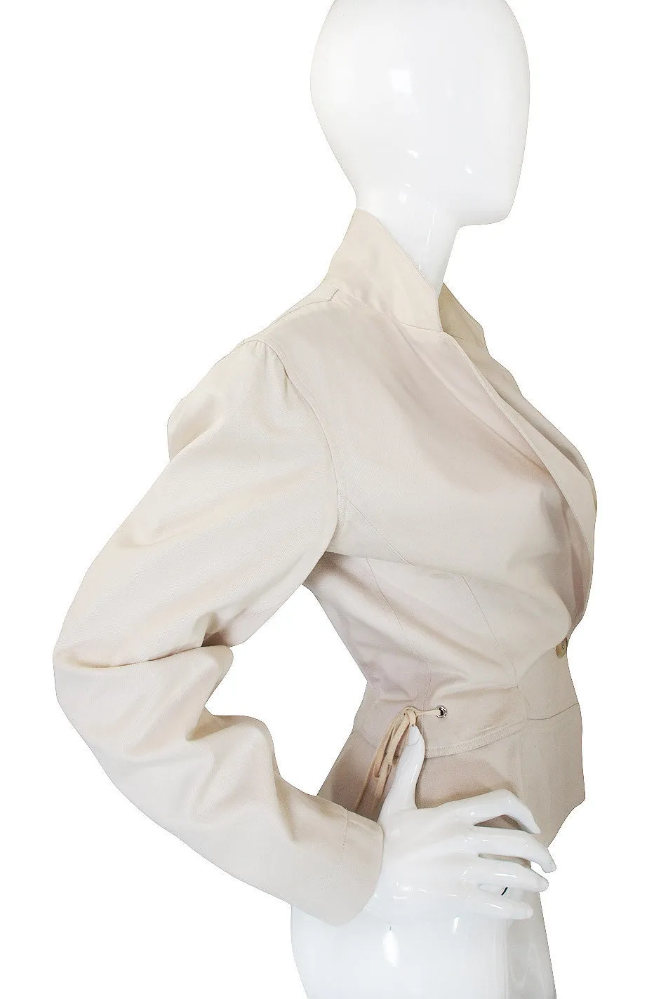 1990s Azzedine Alaia Side Corset Tied "Safari" Jacket