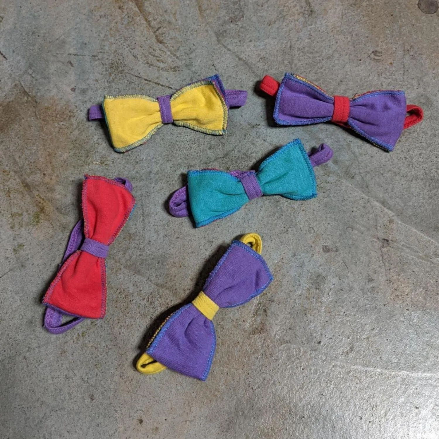 1990's Jams Color Block Knit Bow Ties