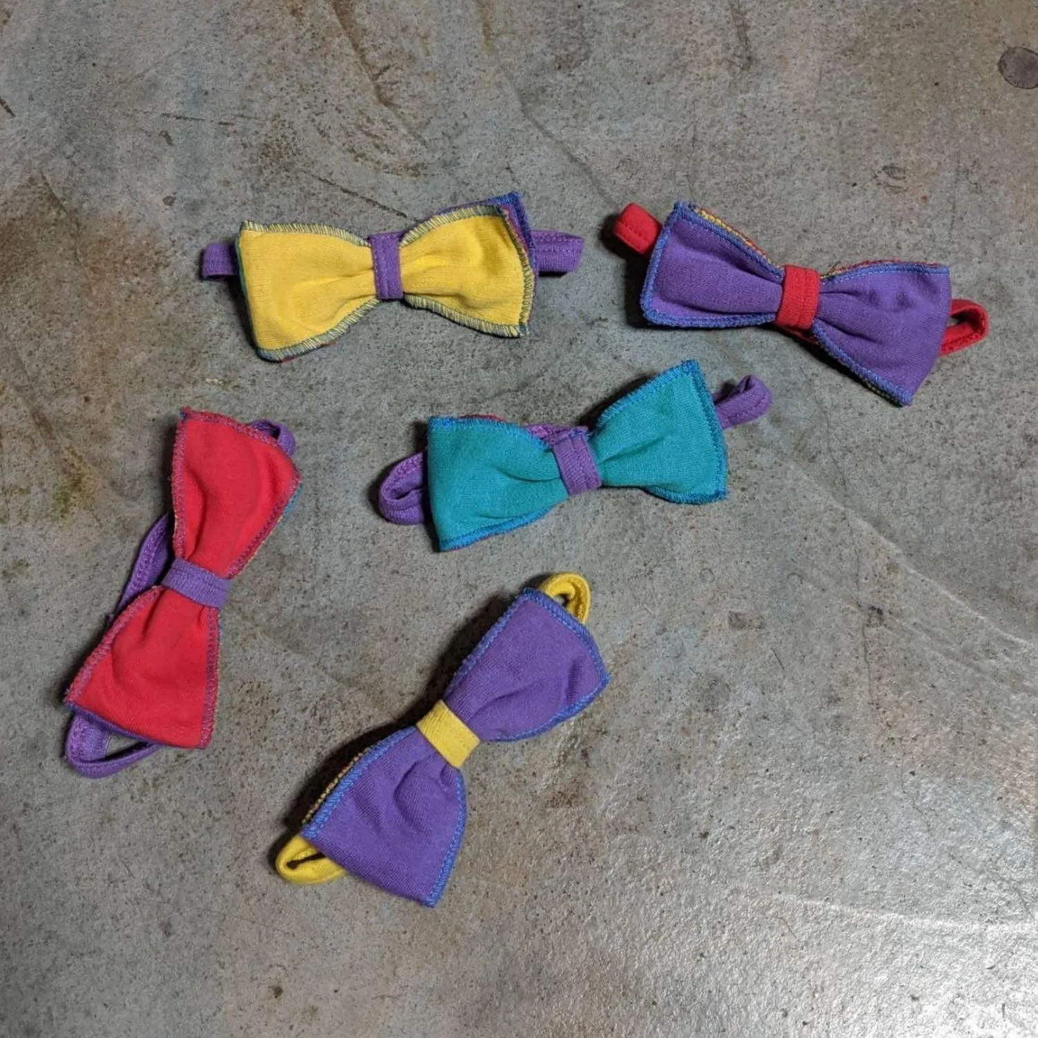 1990's Jams Color Block Knit Bow Ties