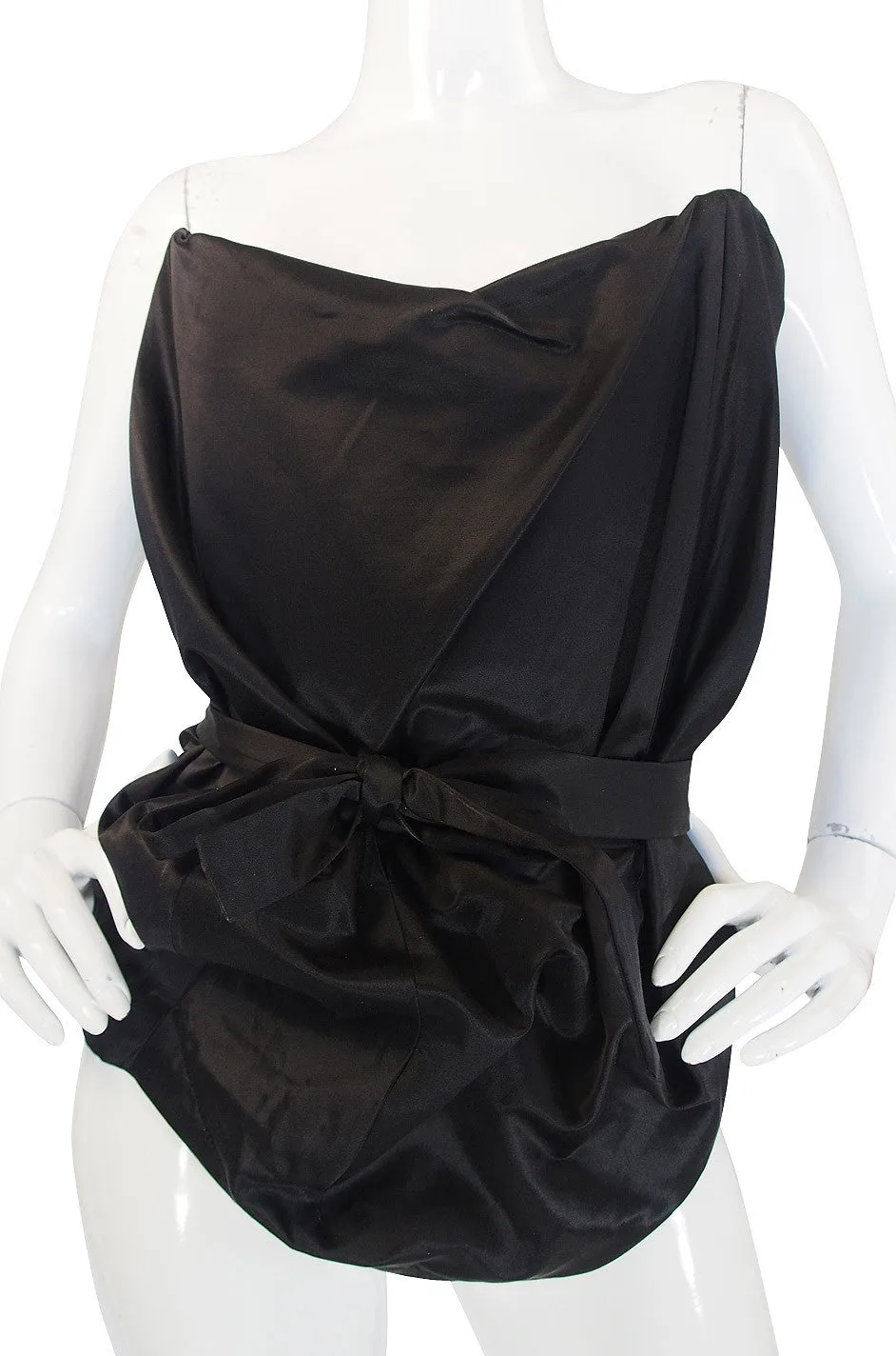 1990s Vivienne Westwood Gold Label Black Silk Corset Top