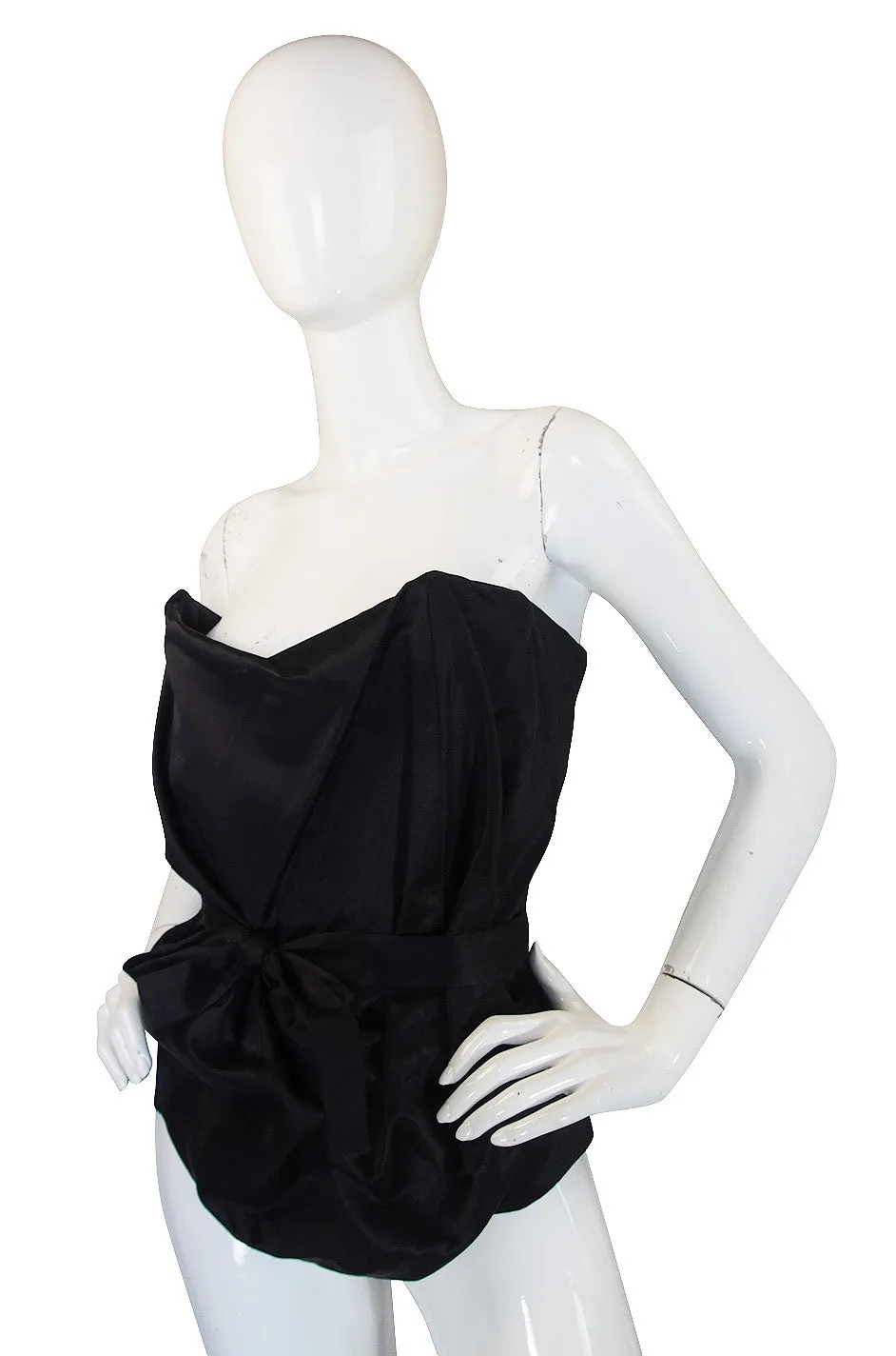 1990s Vivienne Westwood Gold Label Black Silk Corset Top
