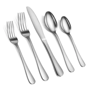20 Pcs Stainless Steel Flatware Set Service for 4 Kitchen Cutlery - Silver