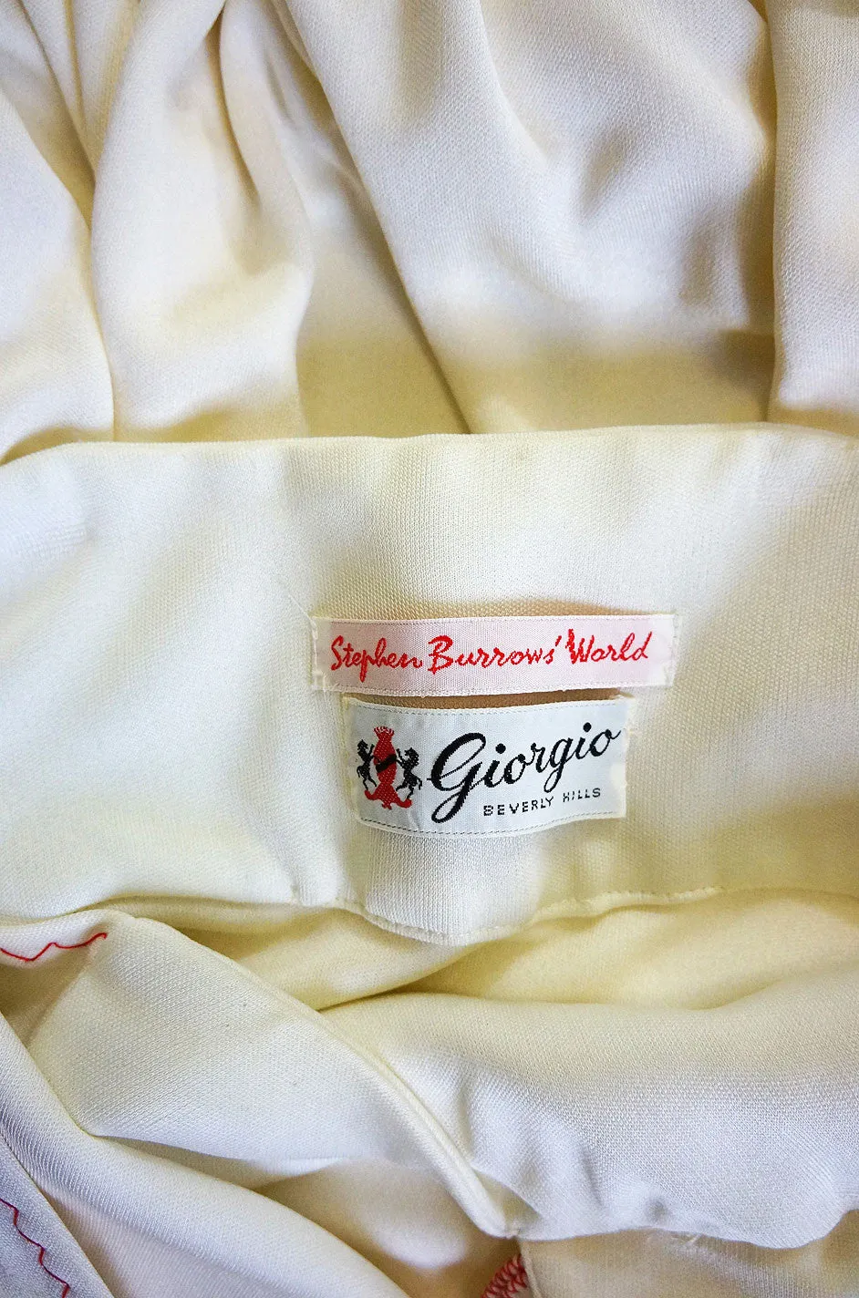 2001 Stephen Burrows Cream Wrap Dress