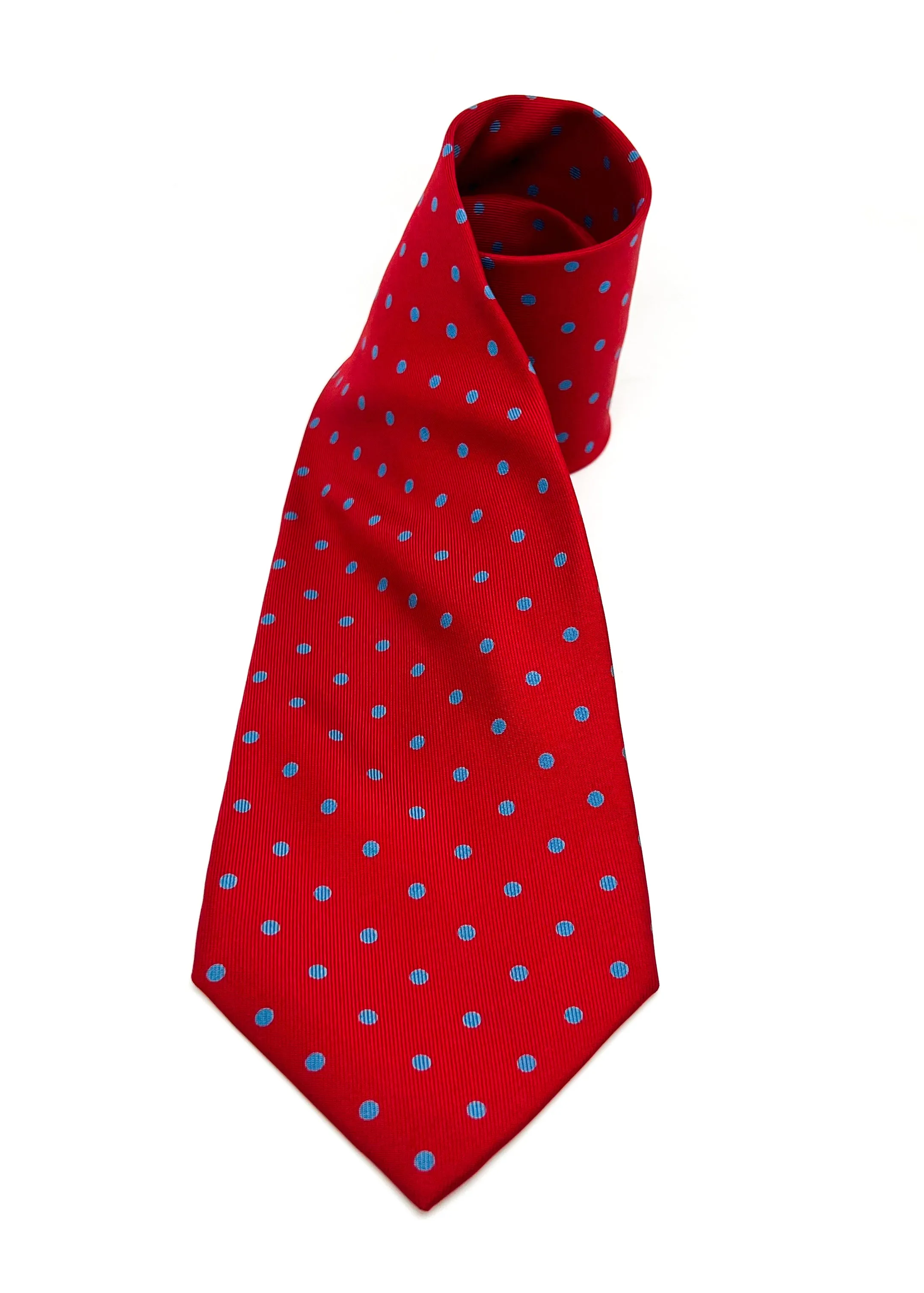 $230 E. MARINELLA - NAPOLI *Hand Made* Red Polka Dot 3.5" - Tie