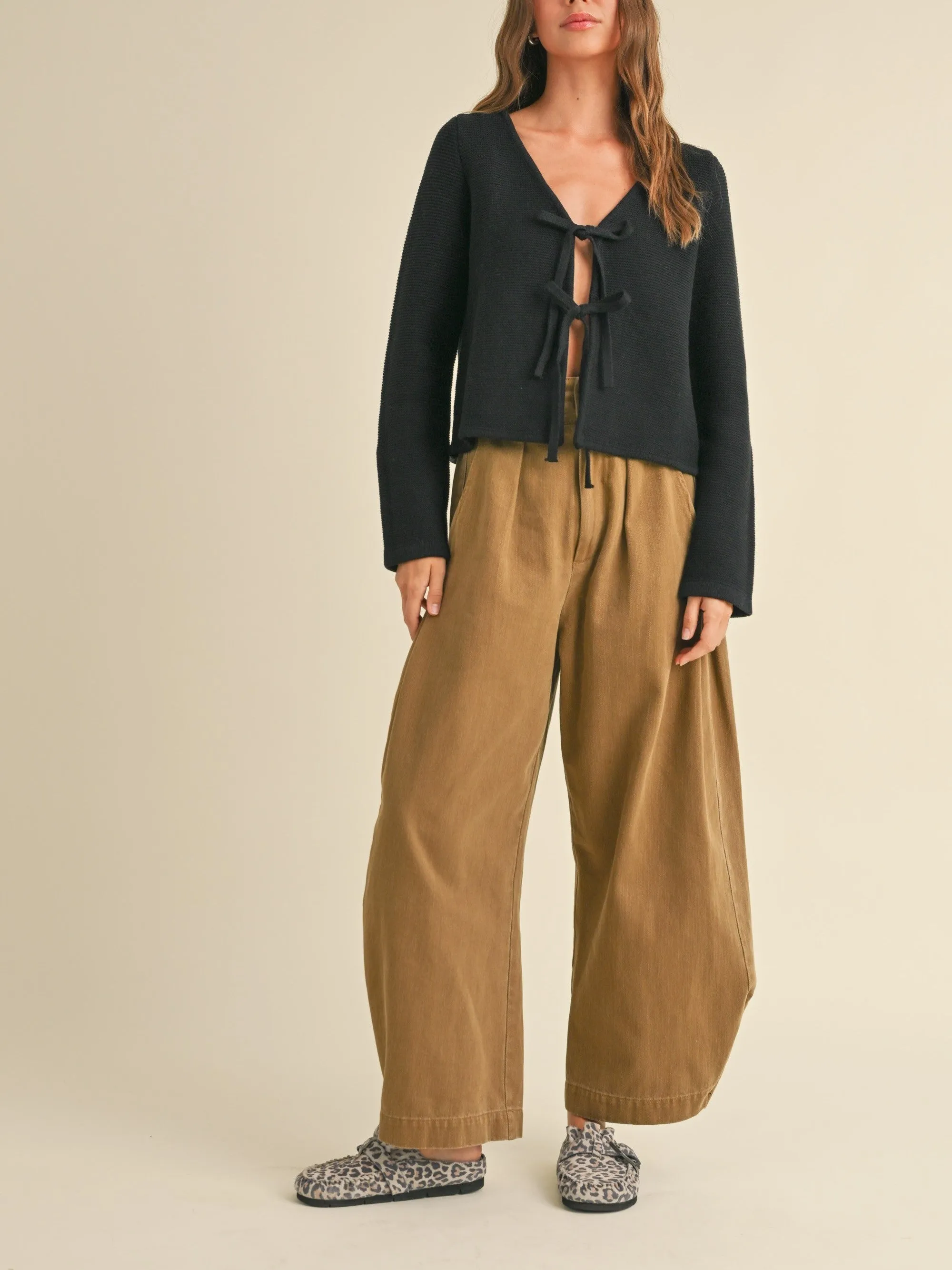 27 Knit Tie Front Cardigan