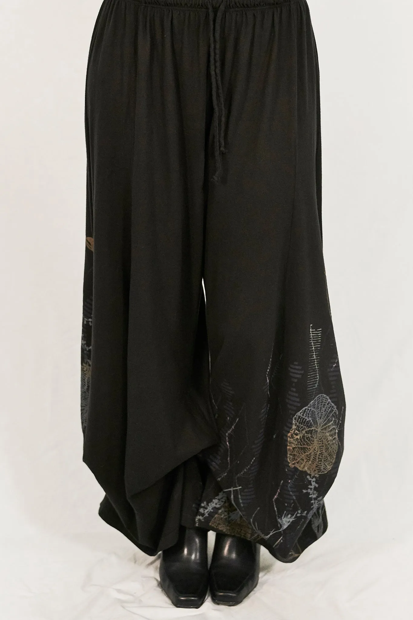 3142 Organic Cotton Billow Lounge Pant Black-P