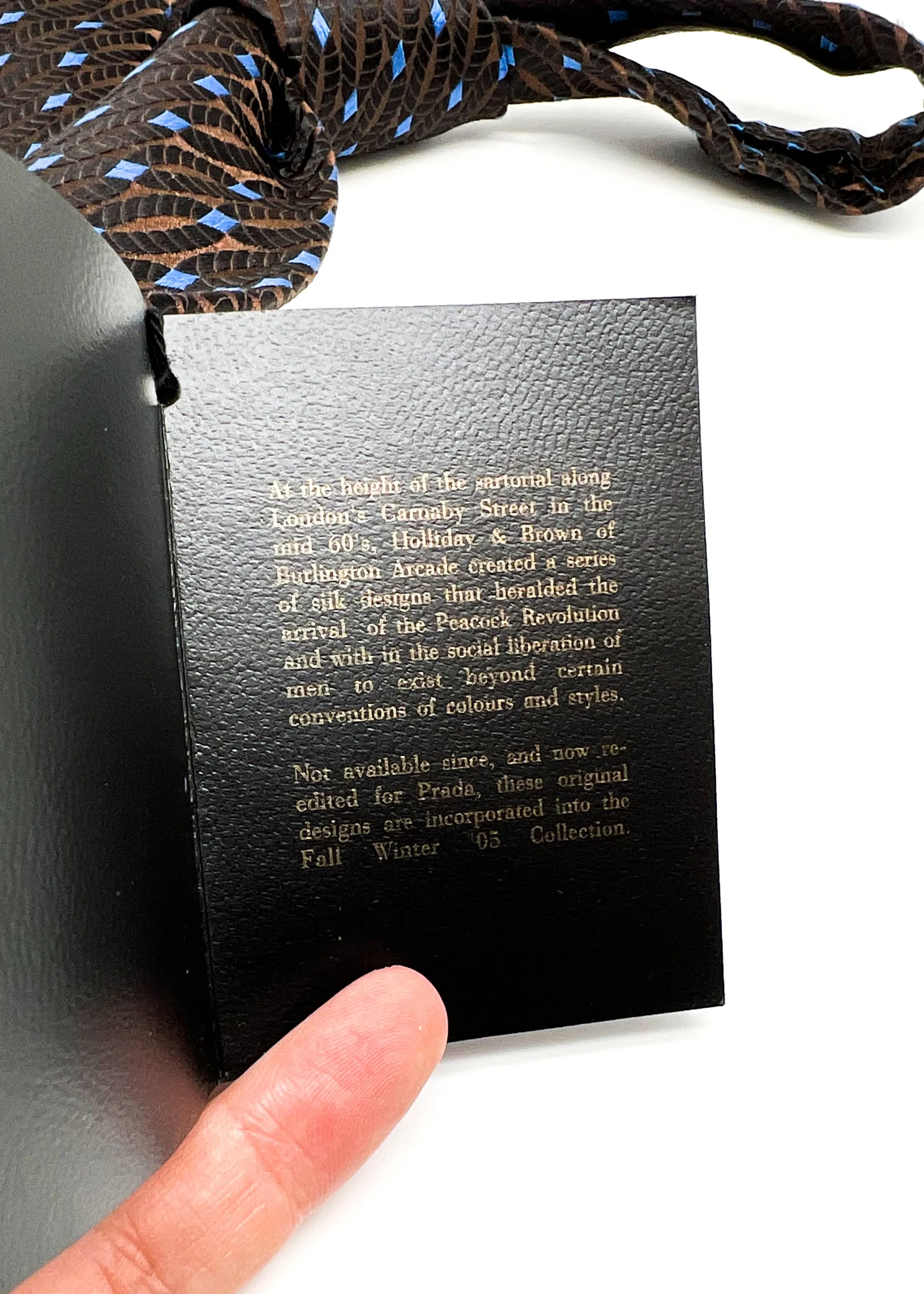 $320 PRADA For HOLLIDAY & BROWN - Twisted Rope Brown & Blue 3.5" - Tie
