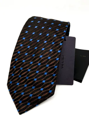 $320 PRADA For HOLLIDAY & BROWN - Twisted Rope Brown & Blue 3.5" - Tie