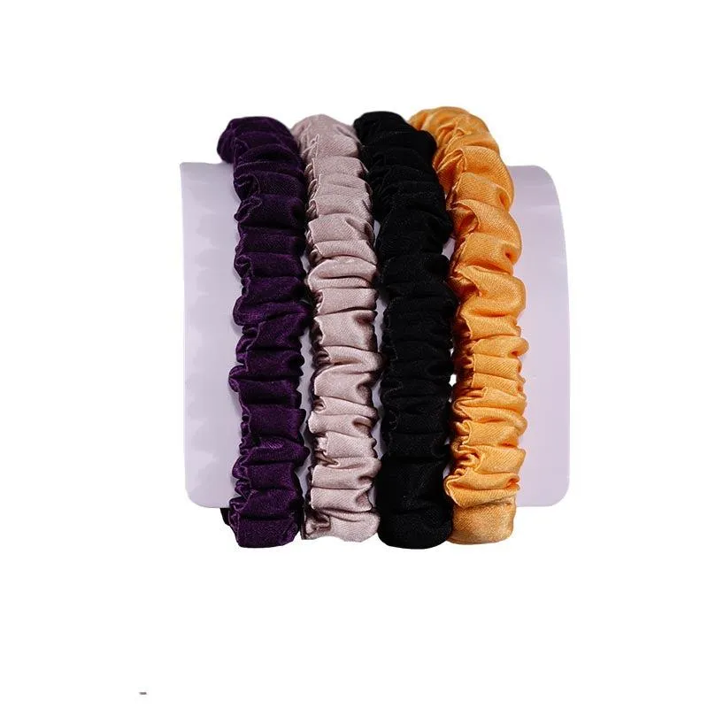4 Pack Mini Silk Hair Ties - Romantic - dropshipping