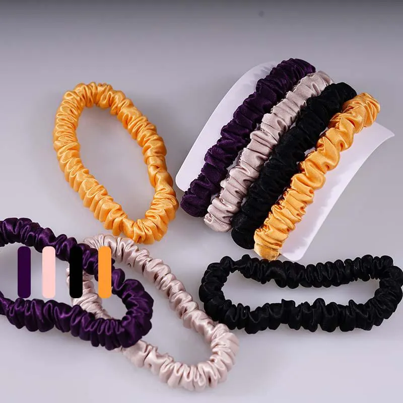 4 Pack Mini Silk Hair Ties - Romantic - dropshipping