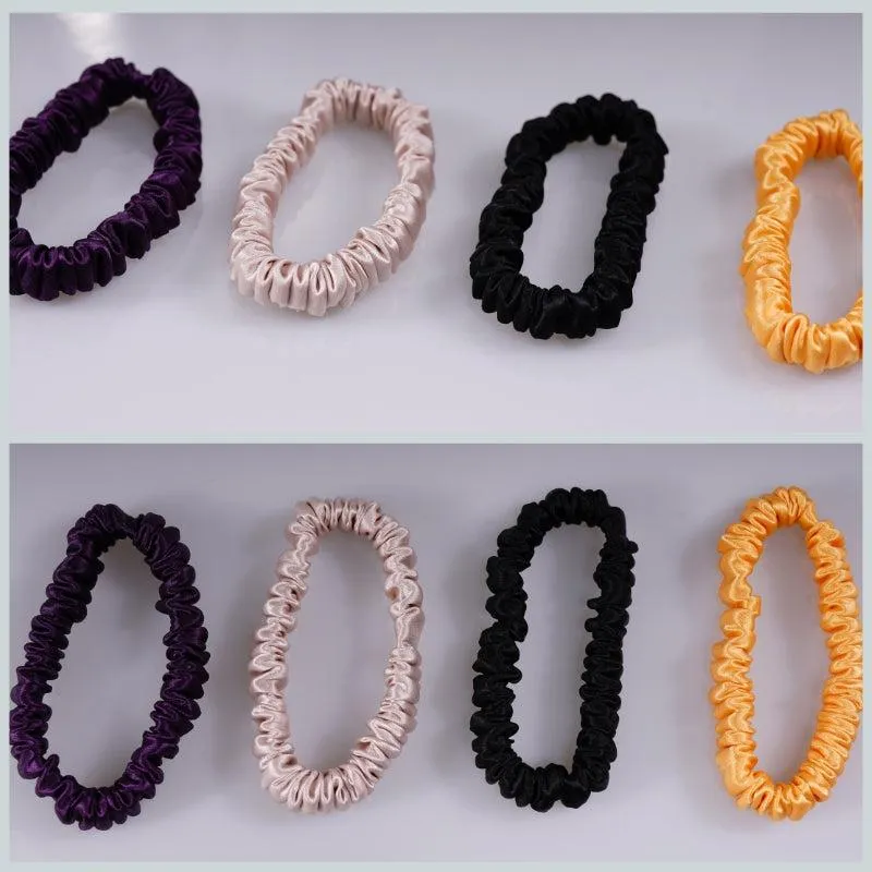 4 Pack Mini Silk Hair Ties - Romantic - dropshipping