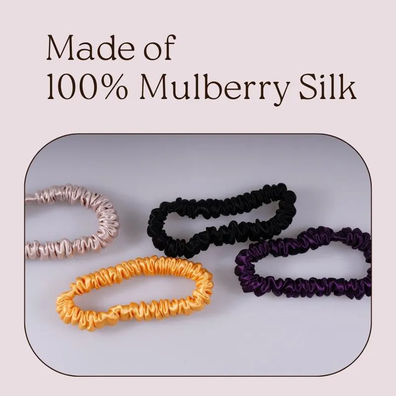4 Pack Mini Silk Hair Ties - Romantic - dropshipping