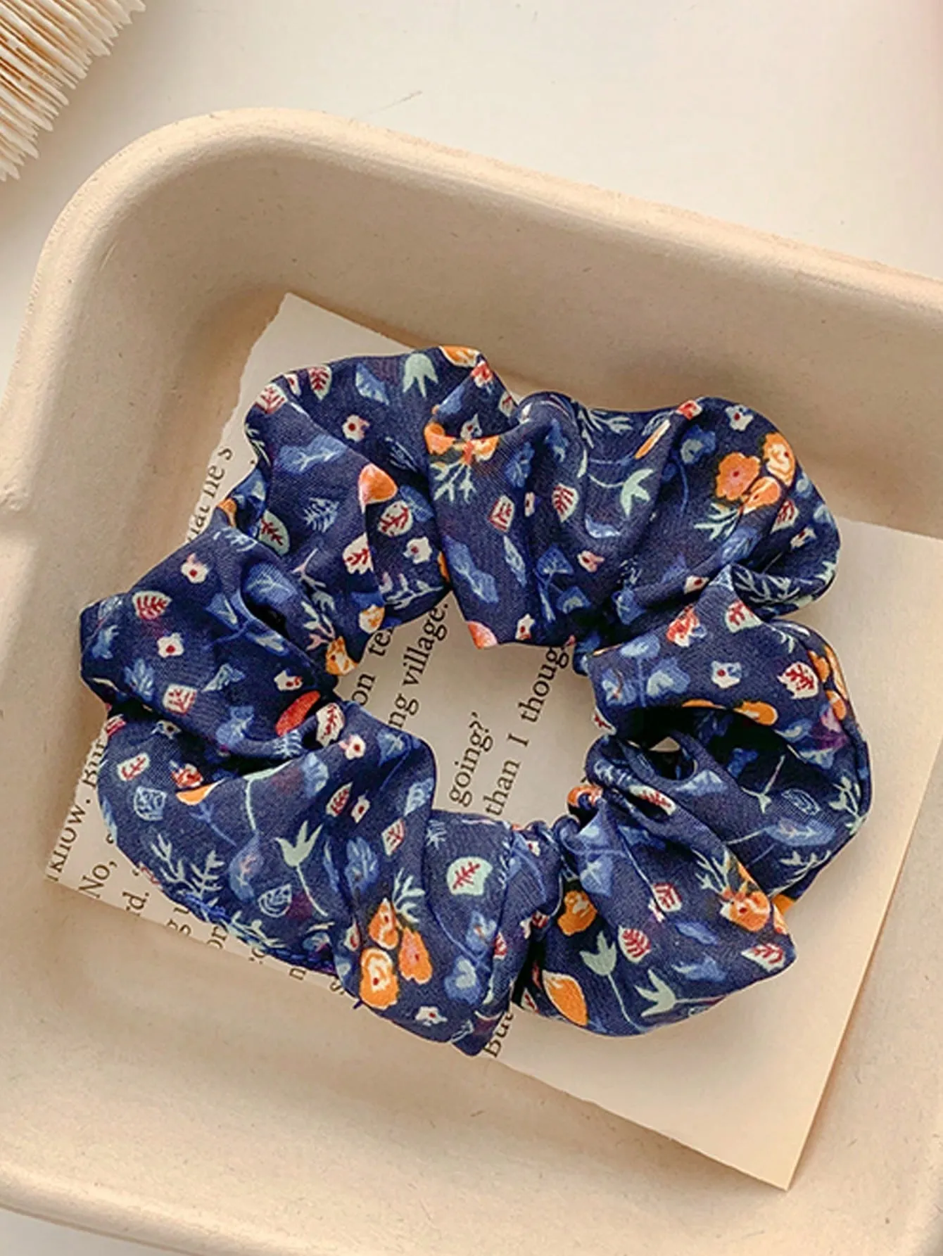 5pcs Floral Printed Hair Ties