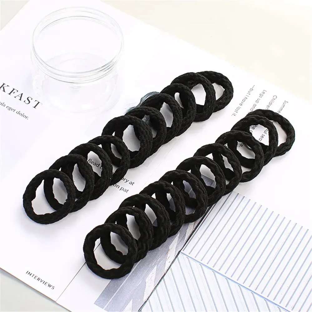 6/20/45pcs Black Hair Ties for Men Thick Curly Hair Bulk Hair Ties Ponytail Holders Hair Elastics Bands Sport Hair Accessories