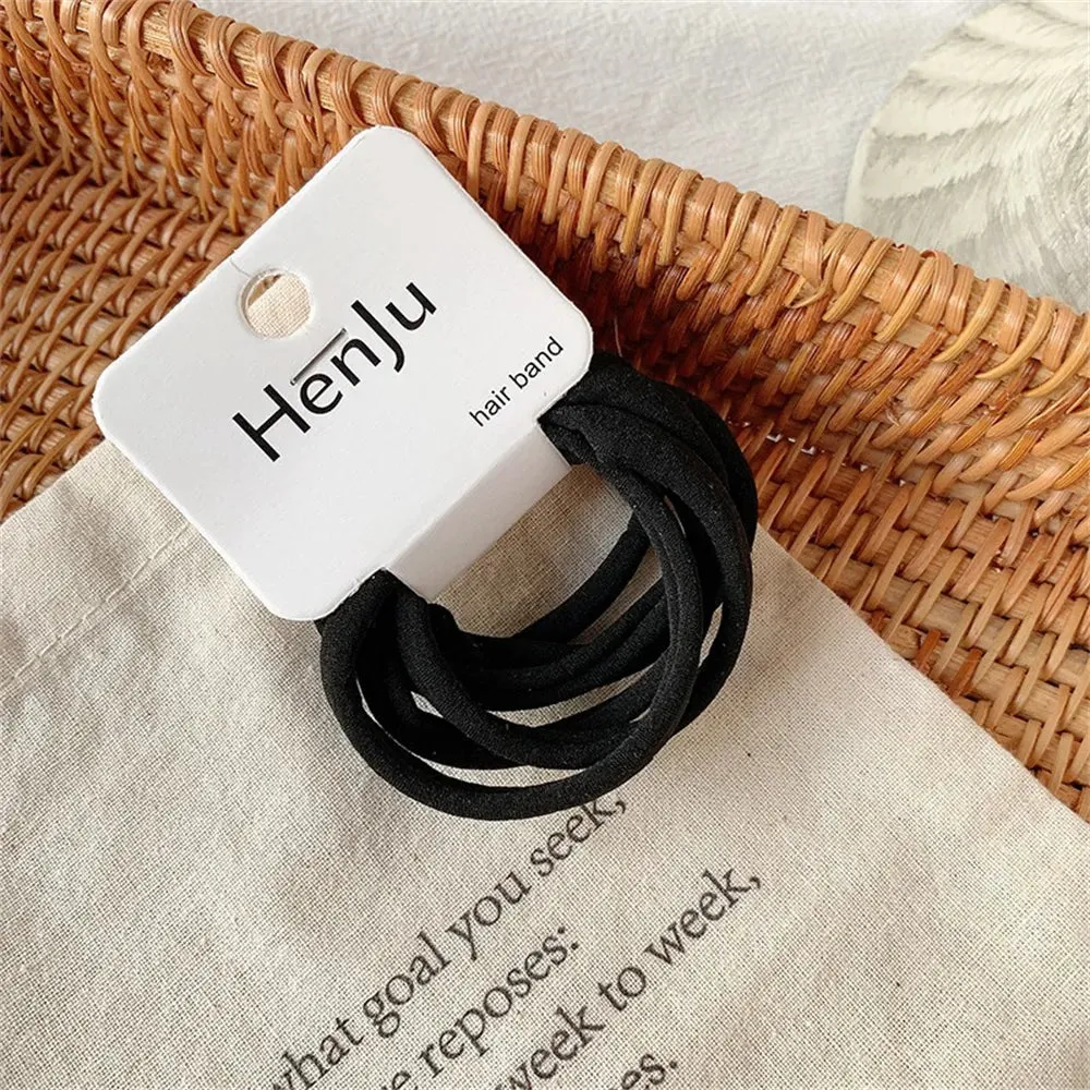 6/20/45pcs Black Hair Ties for Men Thick Curly Hair Bulk Hair Ties Ponytail Holders Hair Elastics Bands Sport Hair Accessories