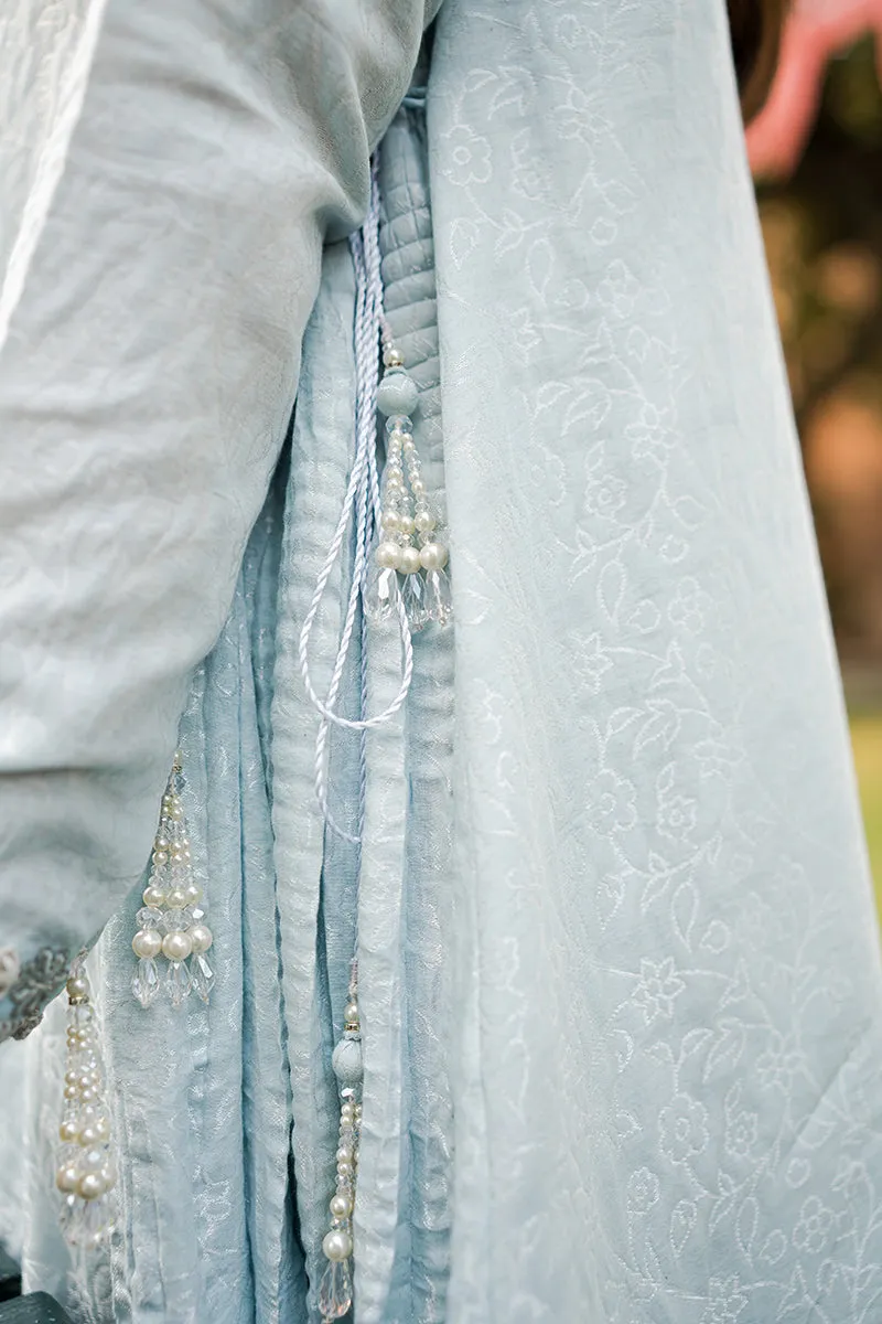 AAB-E HAYAAT-3PC |  Cross Stitch The Bride Tribe Wedding Festive Collection 2022 | Unstitched Embroidered Jacquard Suits