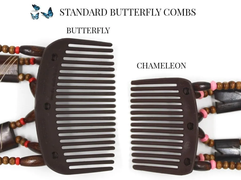 African Butterfly Chameleon Hair Comb - Beada Tube Blonde 21