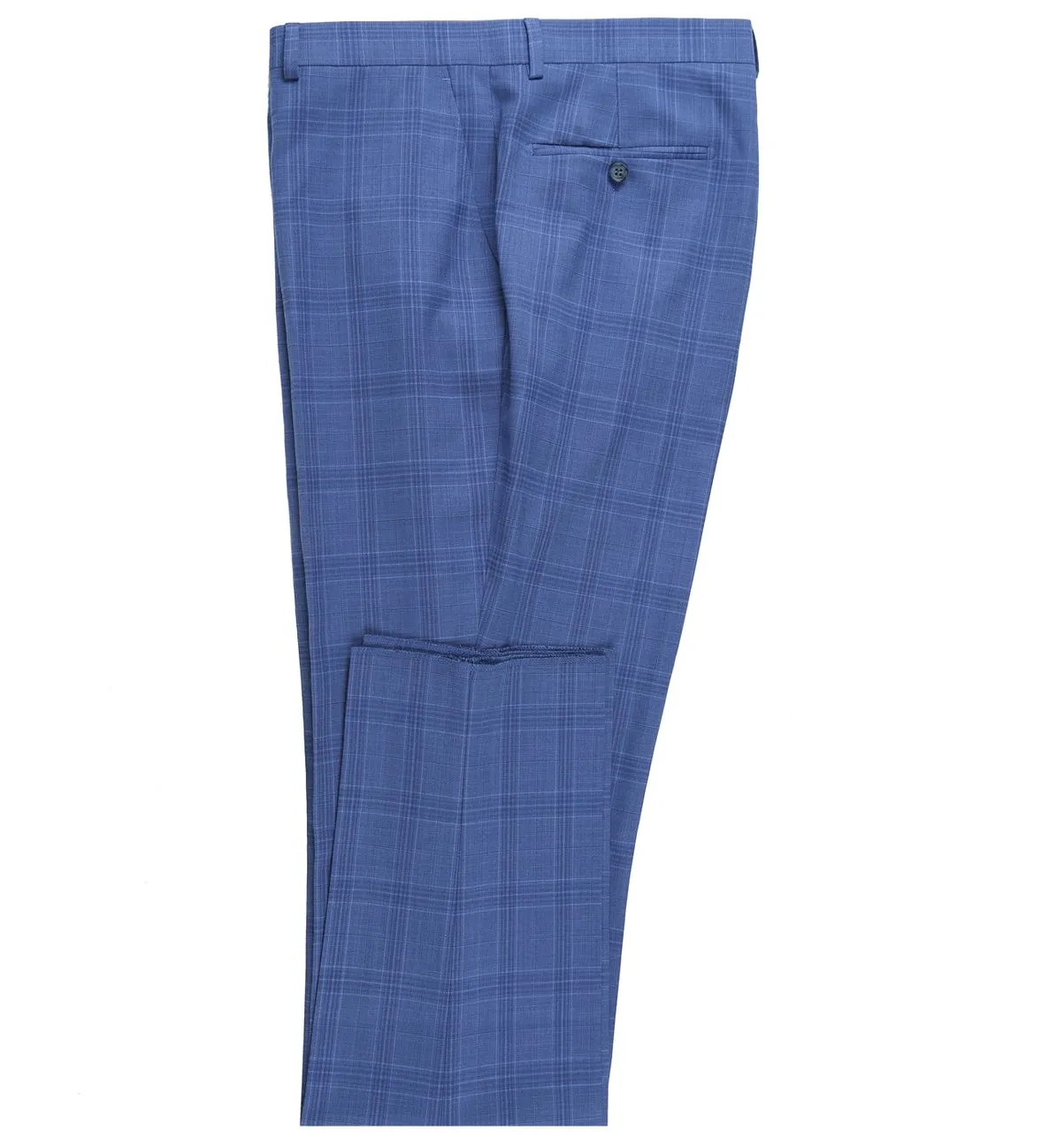 Alessandro Vitello by Renoir Blue 2-Piece Slim Fit Windowpane Check Dress Stretch Suit 293-10