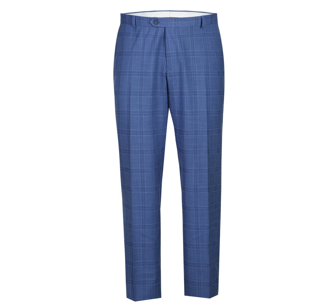 Alessandro Vitello by Renoir Blue 2-Piece Slim Fit Windowpane Check Dress Stretch Suit 293-10