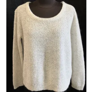 ALICE   OLIVIA Ivory Beige Long Sleeve Knit Sweater Size M NWT