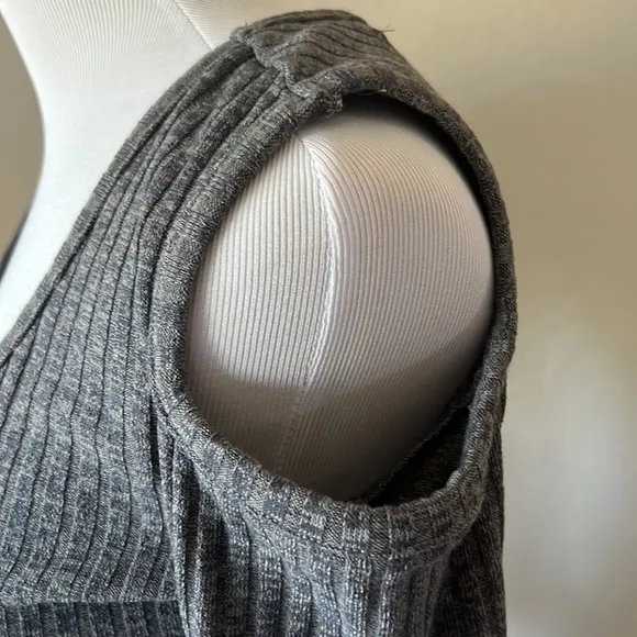 Almost Famous grey ribbed bodycon midi dress. Small