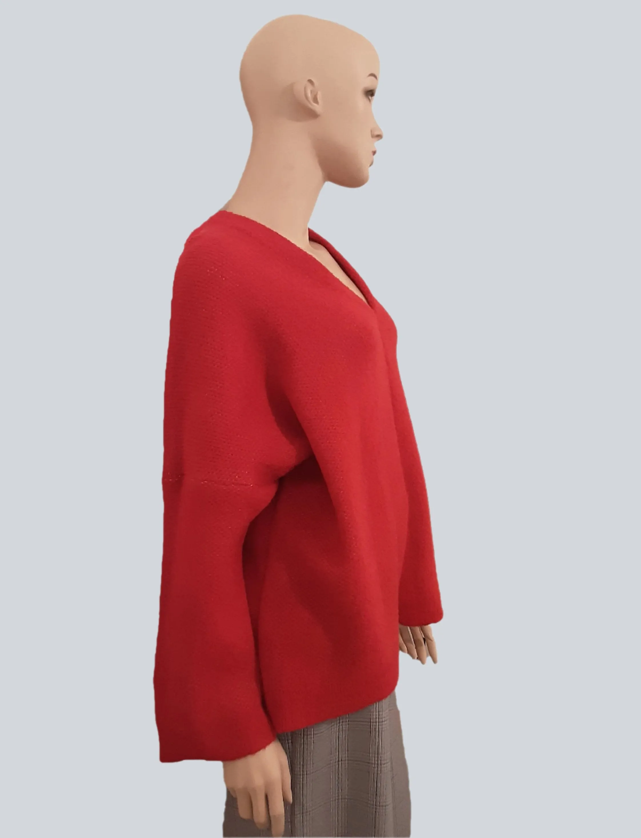 Alpaca Brushed Pullover Sweater Red