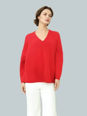 Alpaca Brushed Pullover Sweater Red